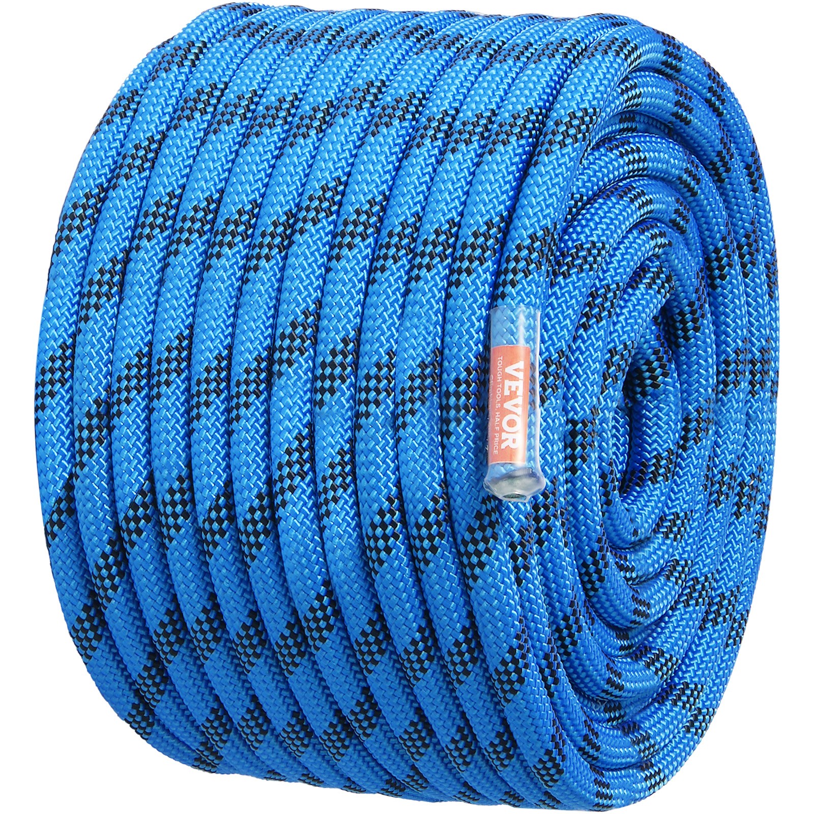 VEVOR 12.7mm Static Climbing Rope 60.9M(200ft) Outdoor Rock Climbing Rope Blue