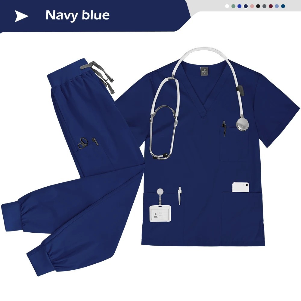 Wholesale Nurse & Doctor Uniform Set with Joggers for Hospital & Spa Workwear