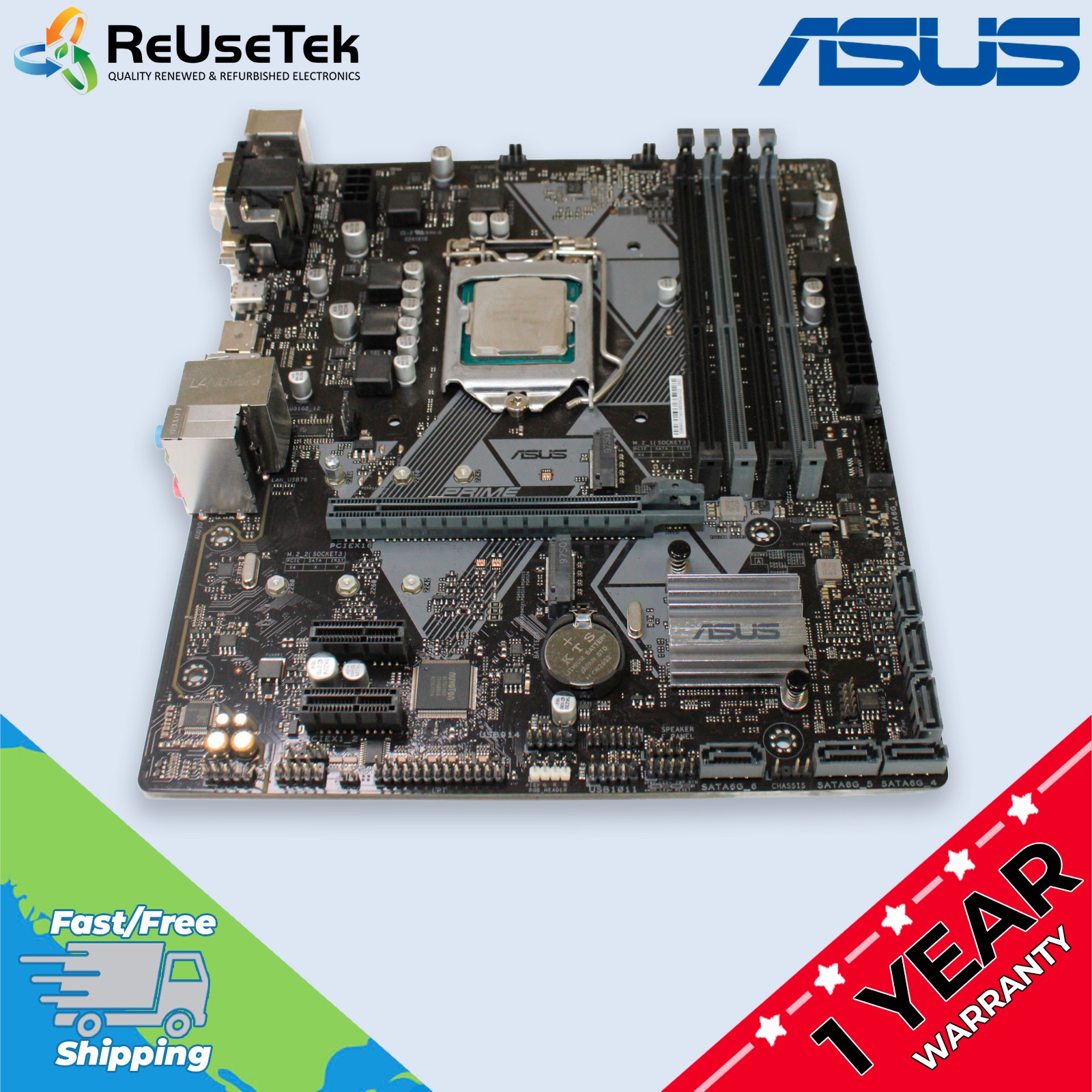 ASUS Prime B360M-A LGA 1151 mATX Motherboard w/ i7-8700 CPU No RAM & I/O Shield