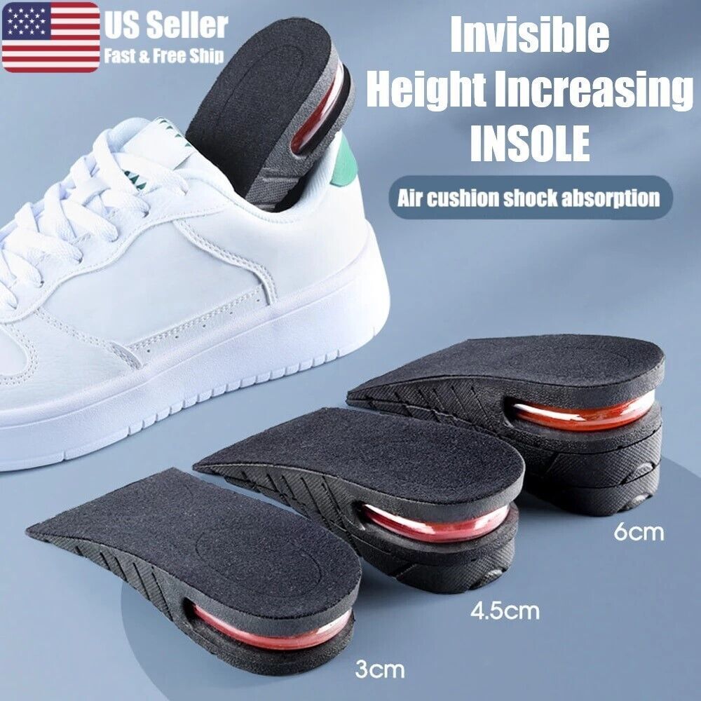 Men Women Invisible Height Increase Insole Heel Lift Taller Shoe Inserts Pad NEW