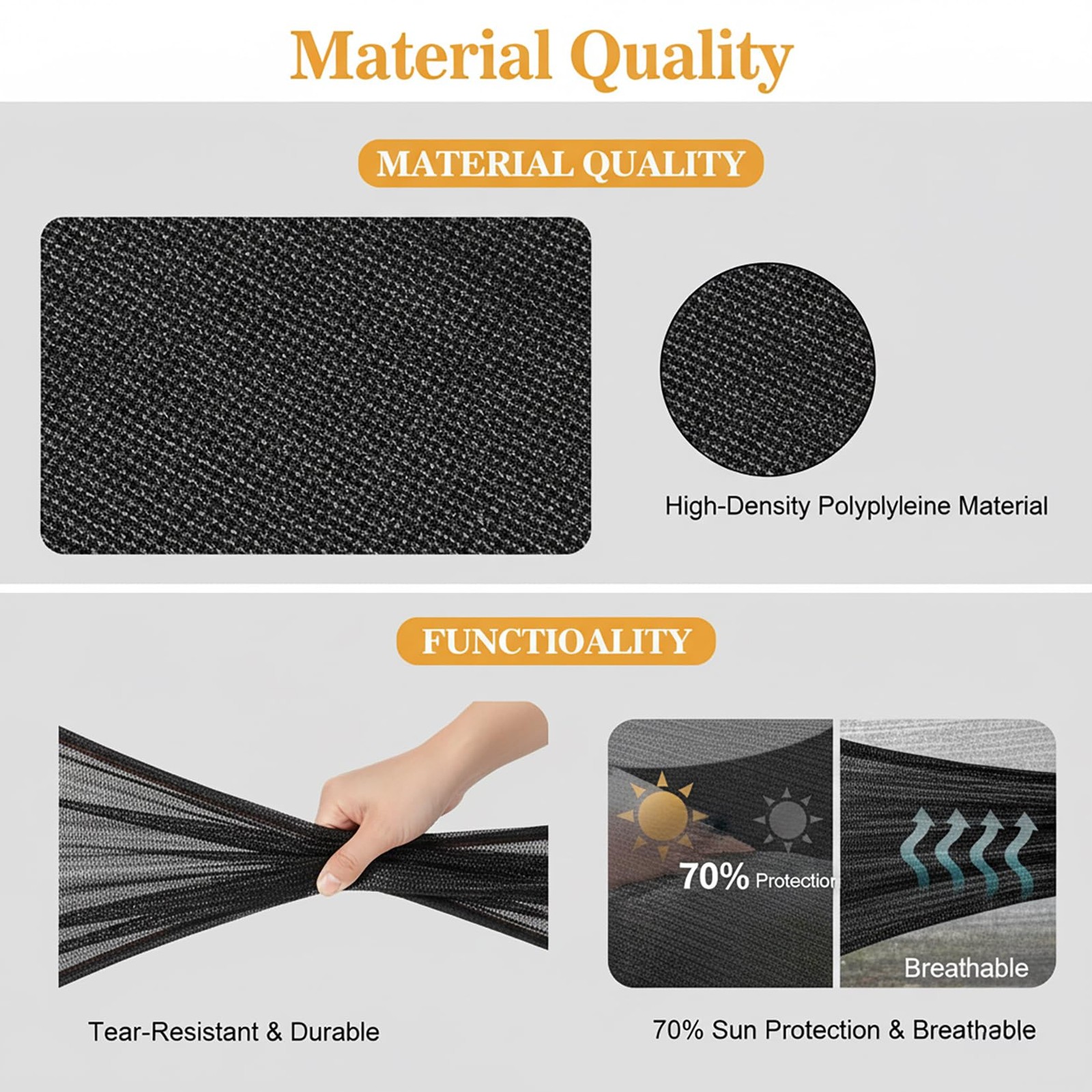 Shade Cloth for Garden - 70% Sunblock Shade Cloth for Garden Black Mesh Tarp ...