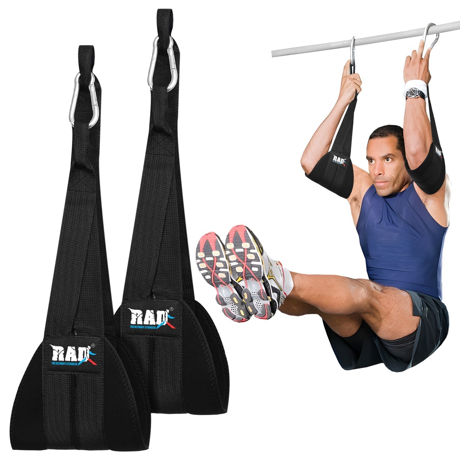 Ab Straps Hanging AB Strap Abdominal Pull Up Bar Muscle Building Fitness RAD