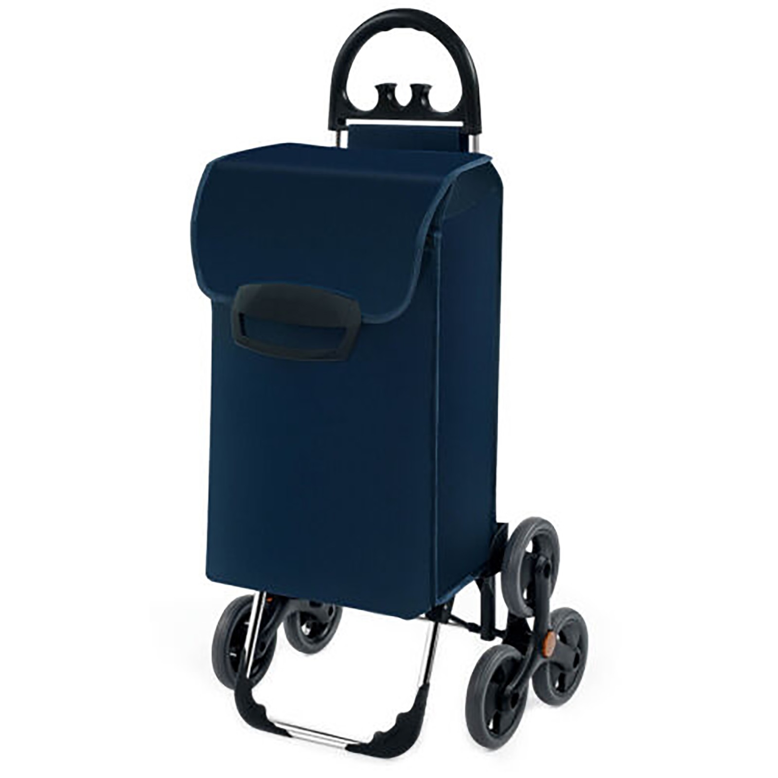 Folding Stair Climbing Shopping Cart Hand Truck w/Removable Bag & Handle Navy