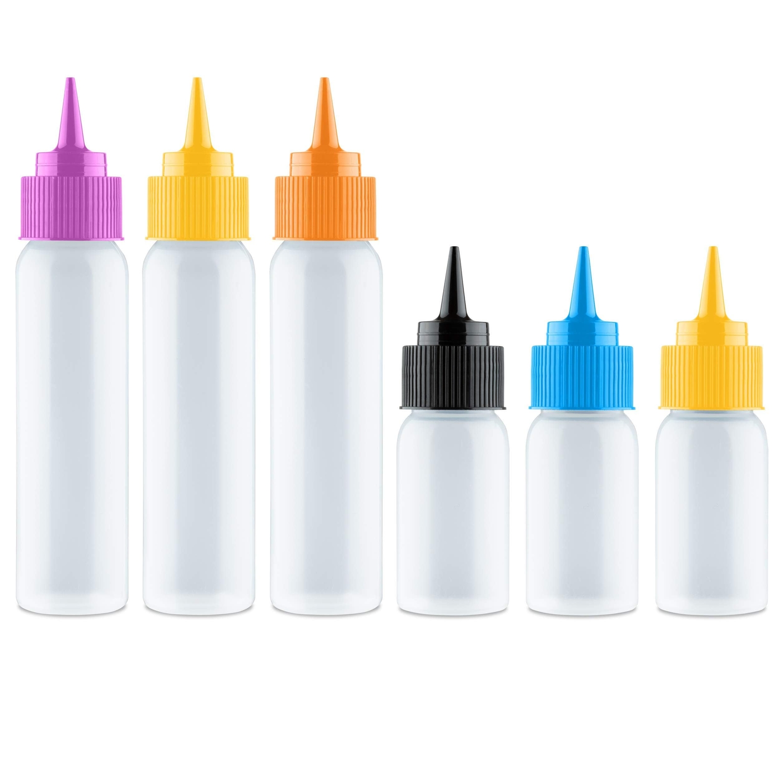 Free Hand Writer Bottles - 6 Easy Small Squeeze Bottles - 3 Each 1 and 2 Ounc...