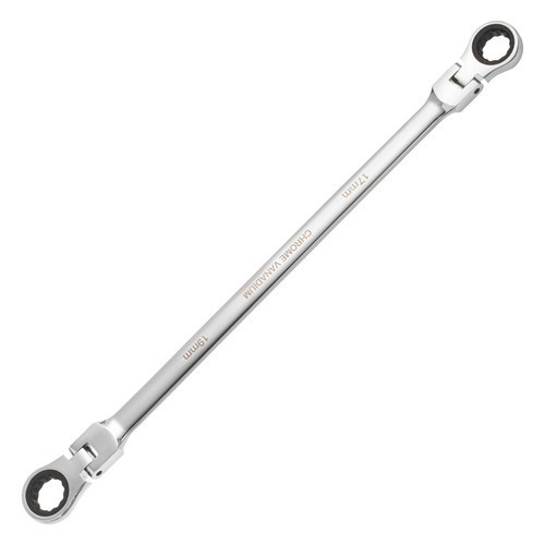 16PC 6-22mm Metric Flexible Head Ratcheting Wrench Combination Spanner Tool Set