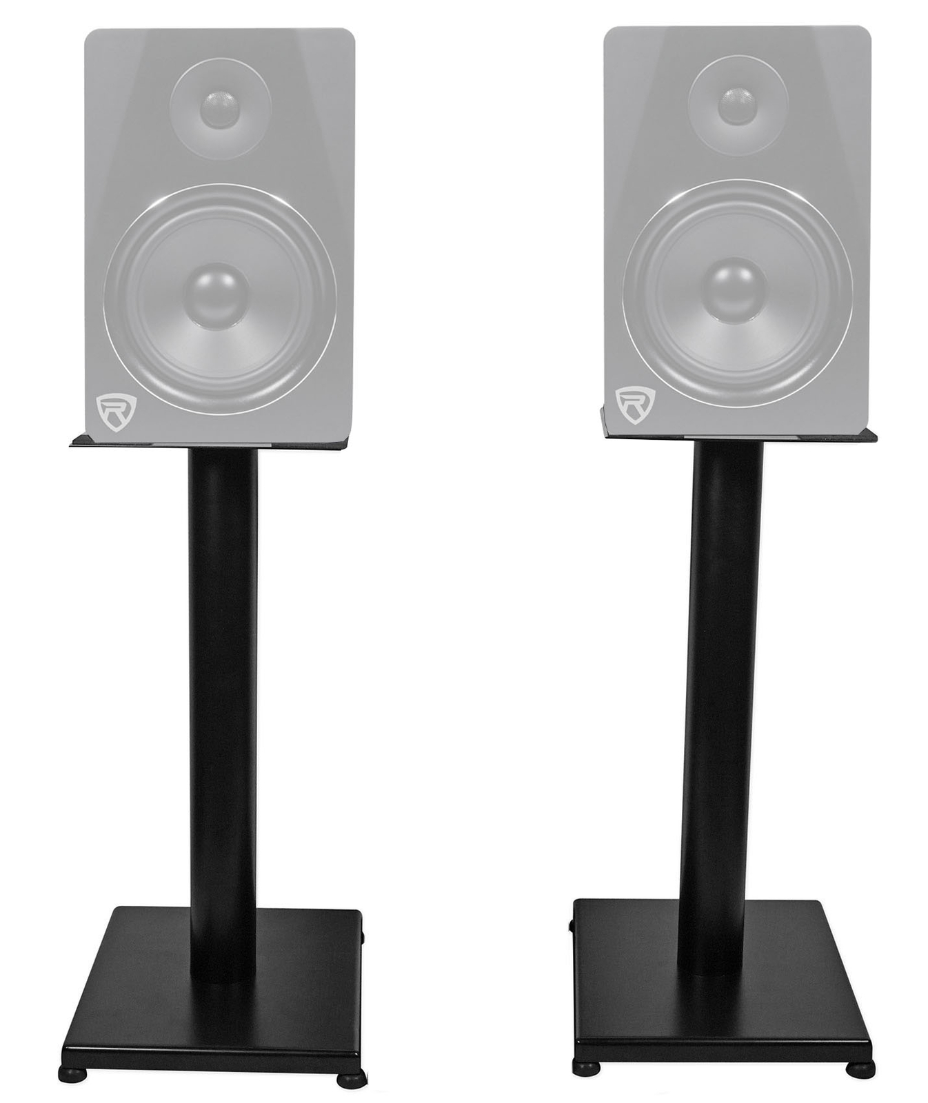 Pair Rockville RS21B 21" Steel Bookshelf Speaker/Studio Monitor Stands - Black