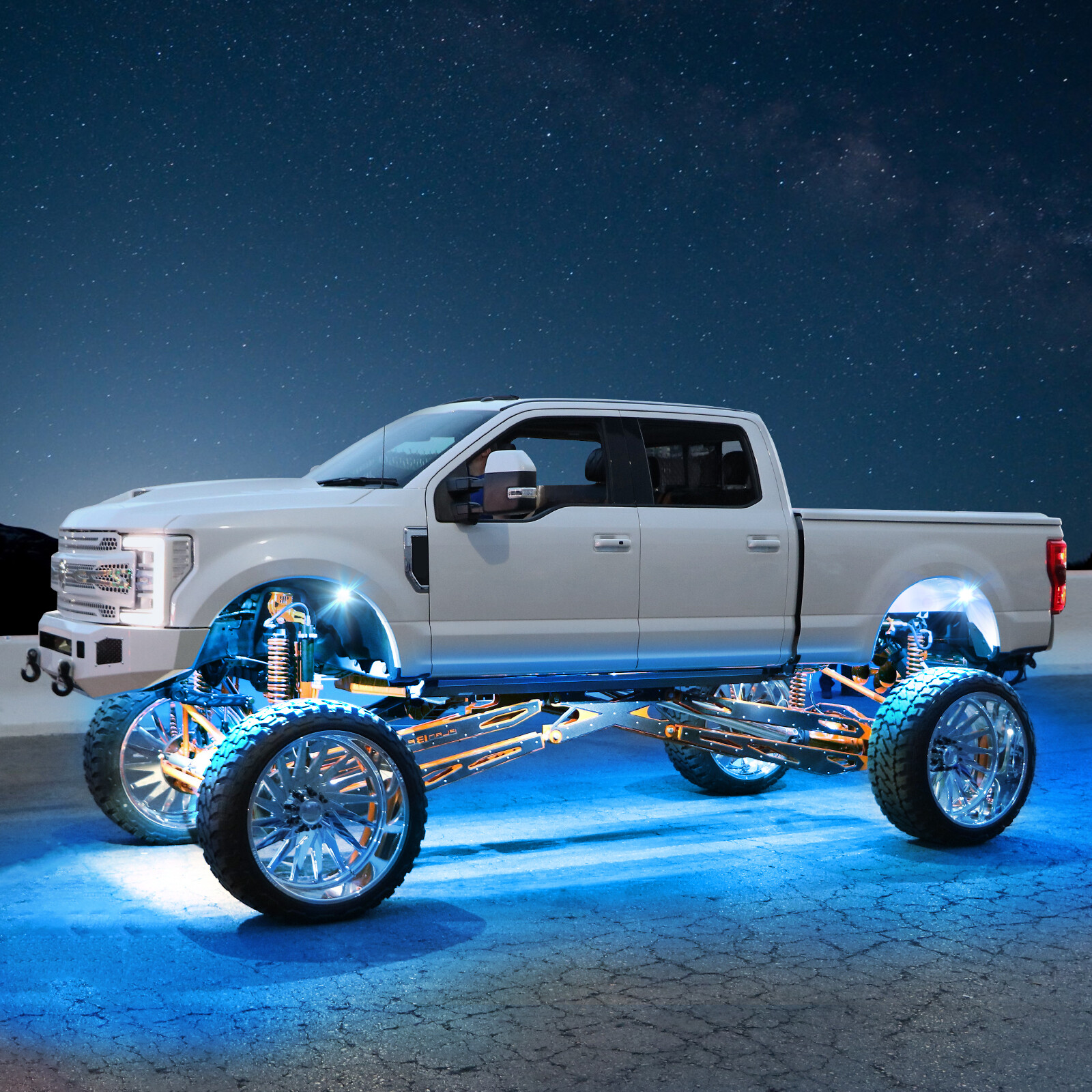 12 Pods RGB LED Rock Lights, 3 Control Way Bluetooth Remote & Fob Underbody Lamp