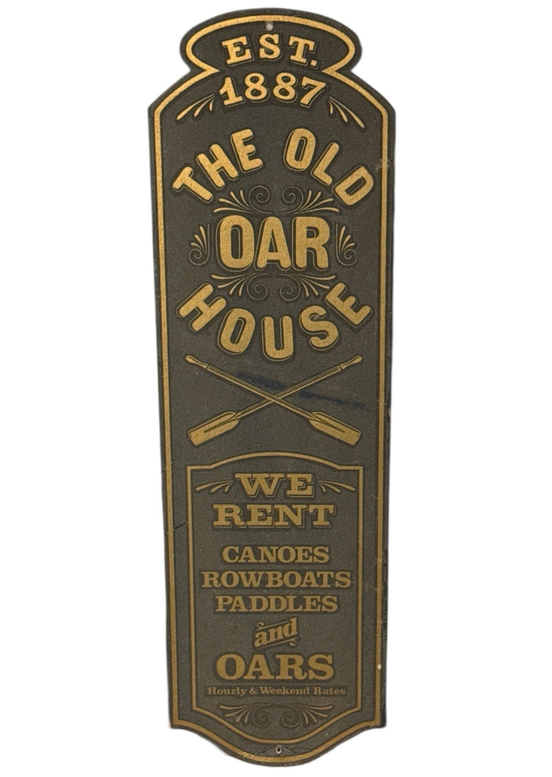 Turn-Of-The-Century Black Sand Smalts Boat/Canoe Rental Sign “THE OLD OAR HOUSE”