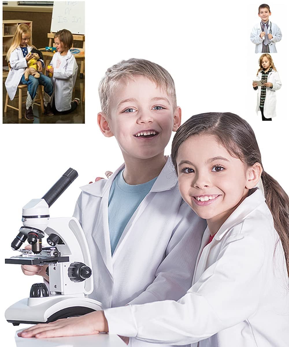 IntelliFun Kids Lab Coat Science Doctor Lab Dress-Up Fun Ages 2-10 (Large 6-7Y)