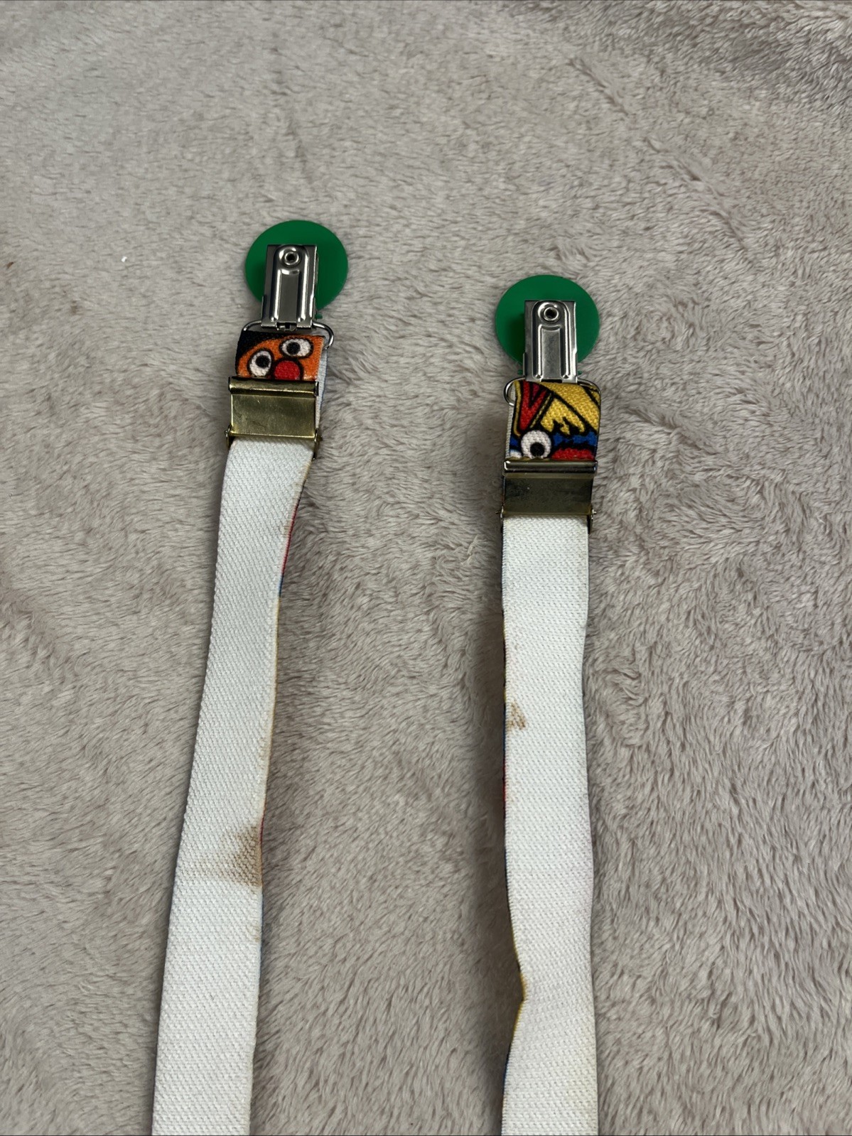Vintage Sesame Street Big Bird Elastic Boys Adjustable Suspenders