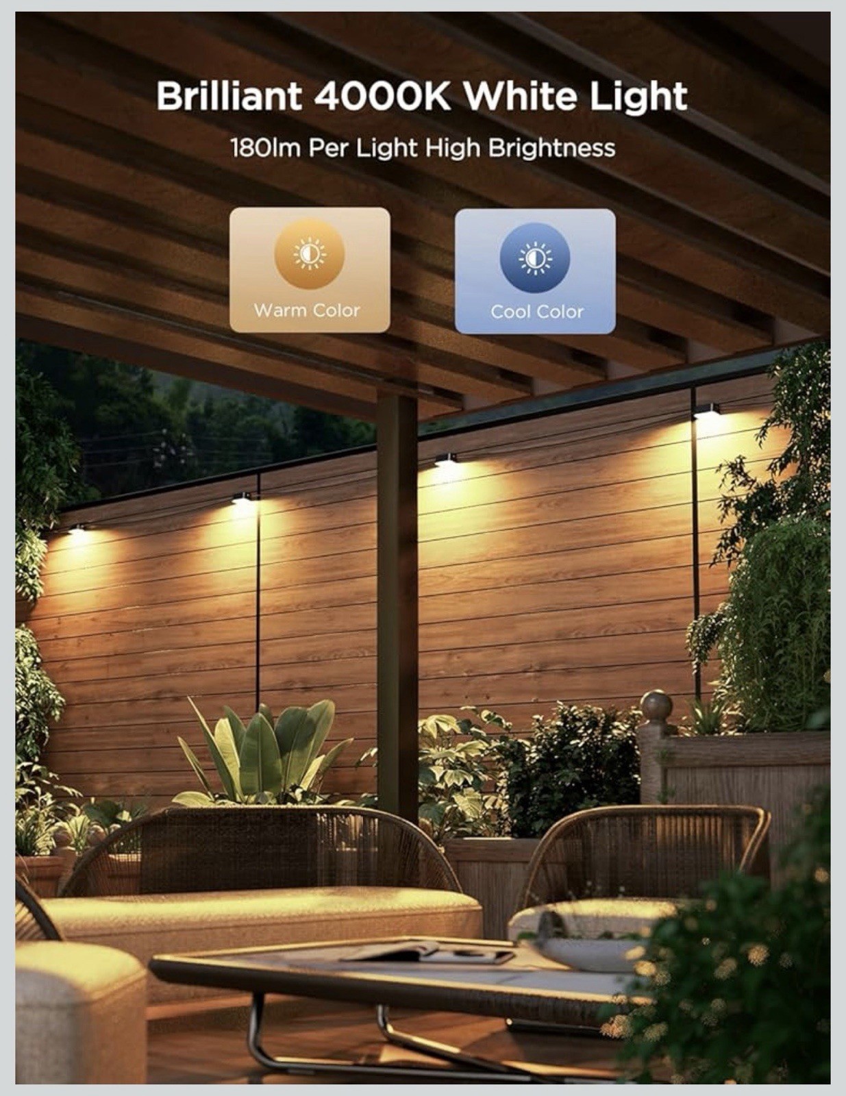 Govee Outdoor Deck Lights, Smart WiFi Outdoor Lights Work with Alexa 18 Lights