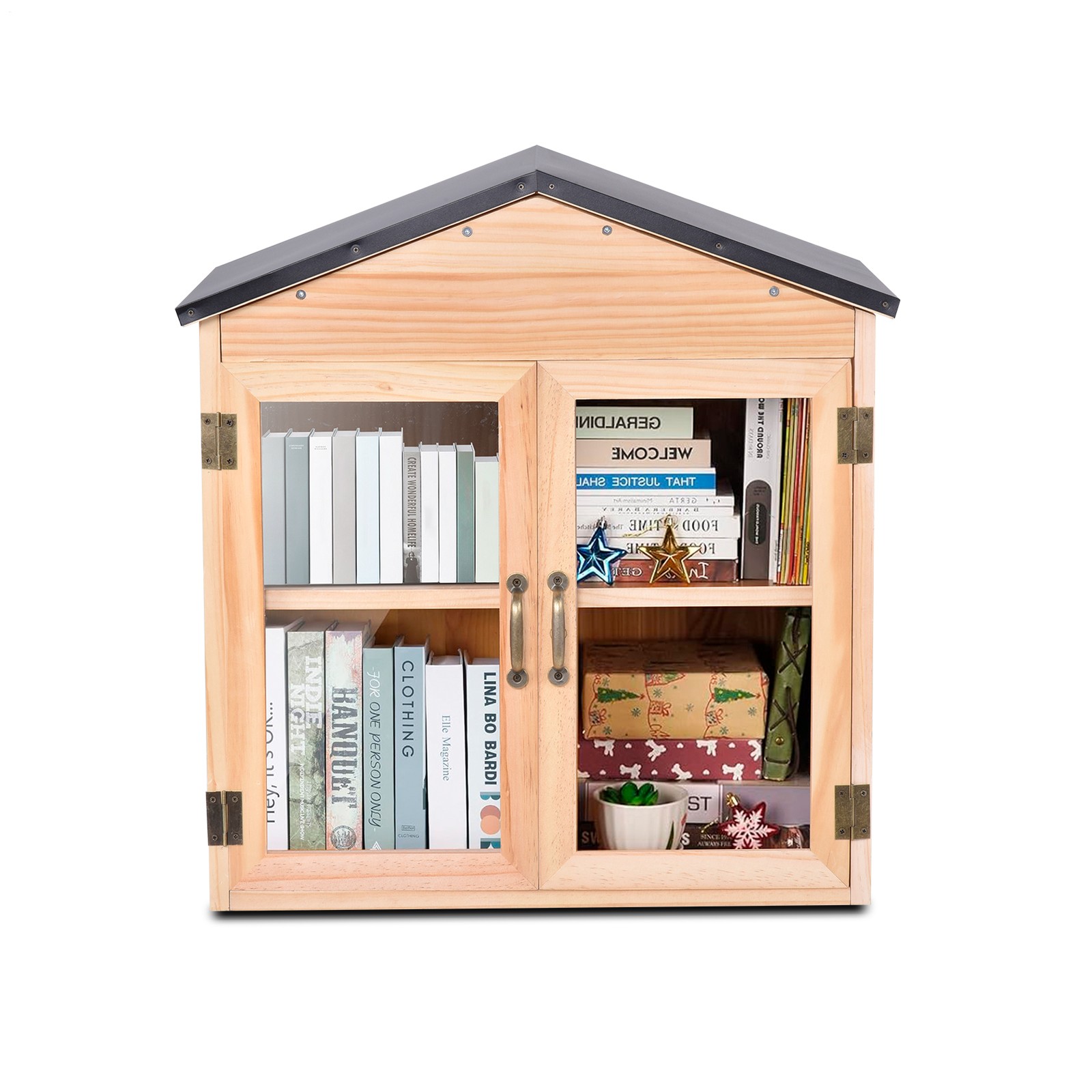 Little Library Box Outdoor Free Library Kit, DIY Little Free Library Double Door