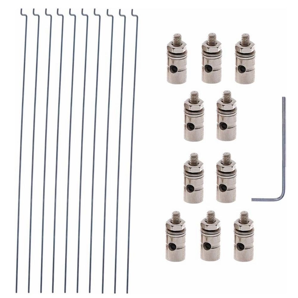 20pcs Linkage Stopper Dia 1.3mm 1.2 x 200mm Z Push Rods for RC Airplane C307