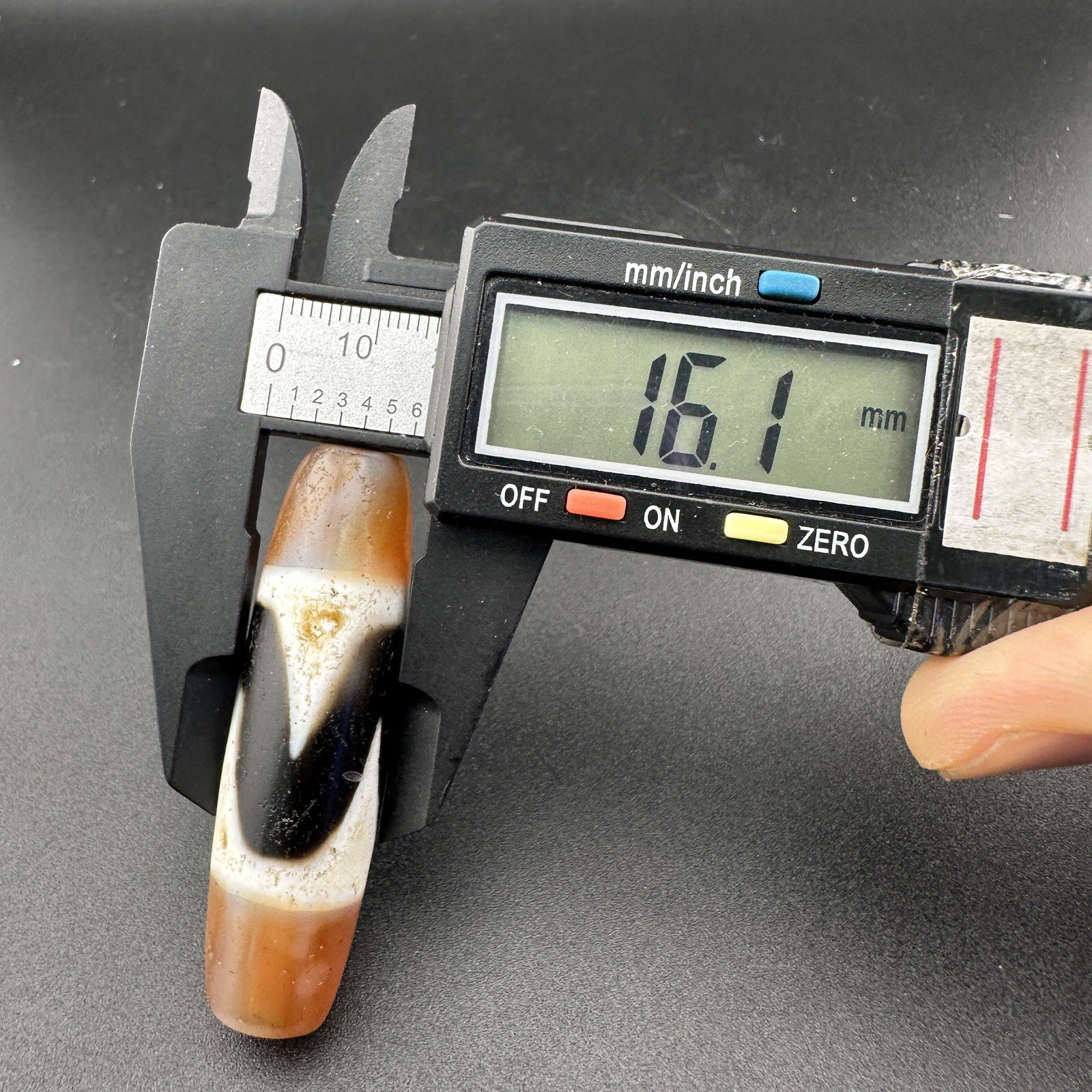 Indo Tibetan Himalayan Agate Dzi Amulet Prayer Pendant Bead Rare