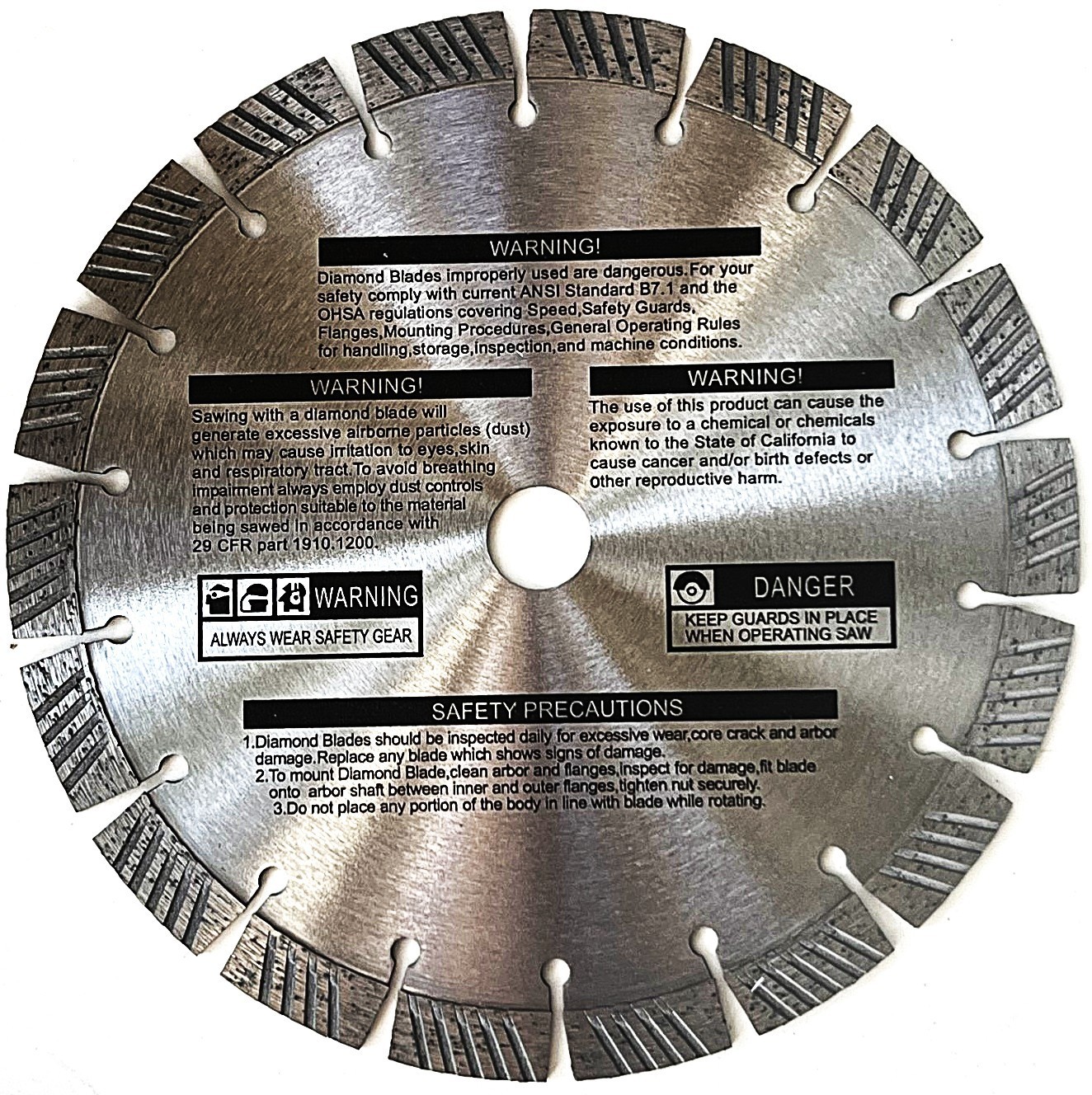 9'' Diamond Blade fits Milwaukee 2786-20 9 in. cut-off saw (5 pack)