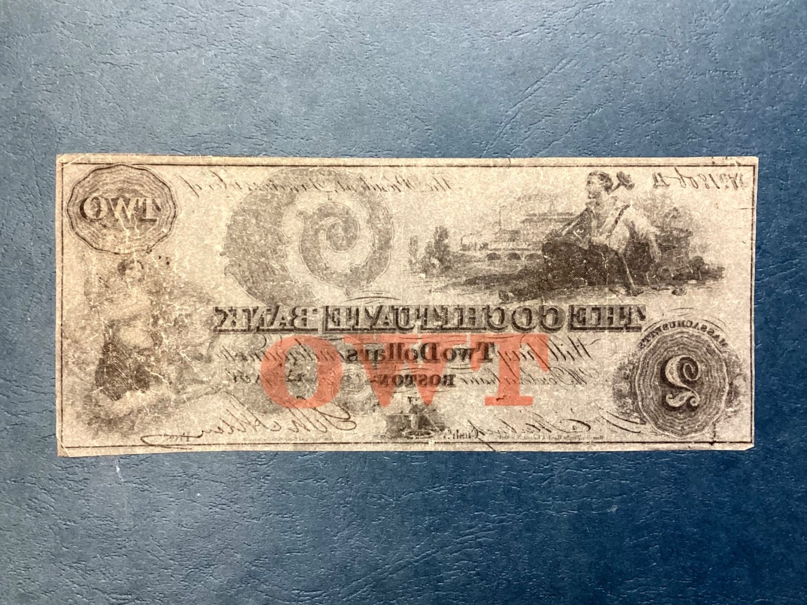 ~1853 $2 Two Dollars - The Cochituate Bank Boston, Massachusetts