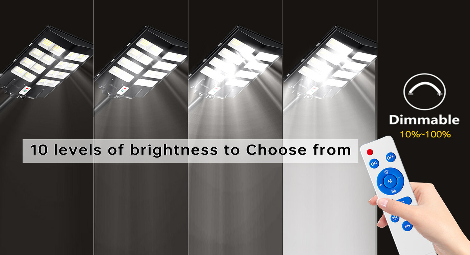 8700W Commercial Solar Street Lights Outdoor Dusk to Dawn Super Bright Aluminium