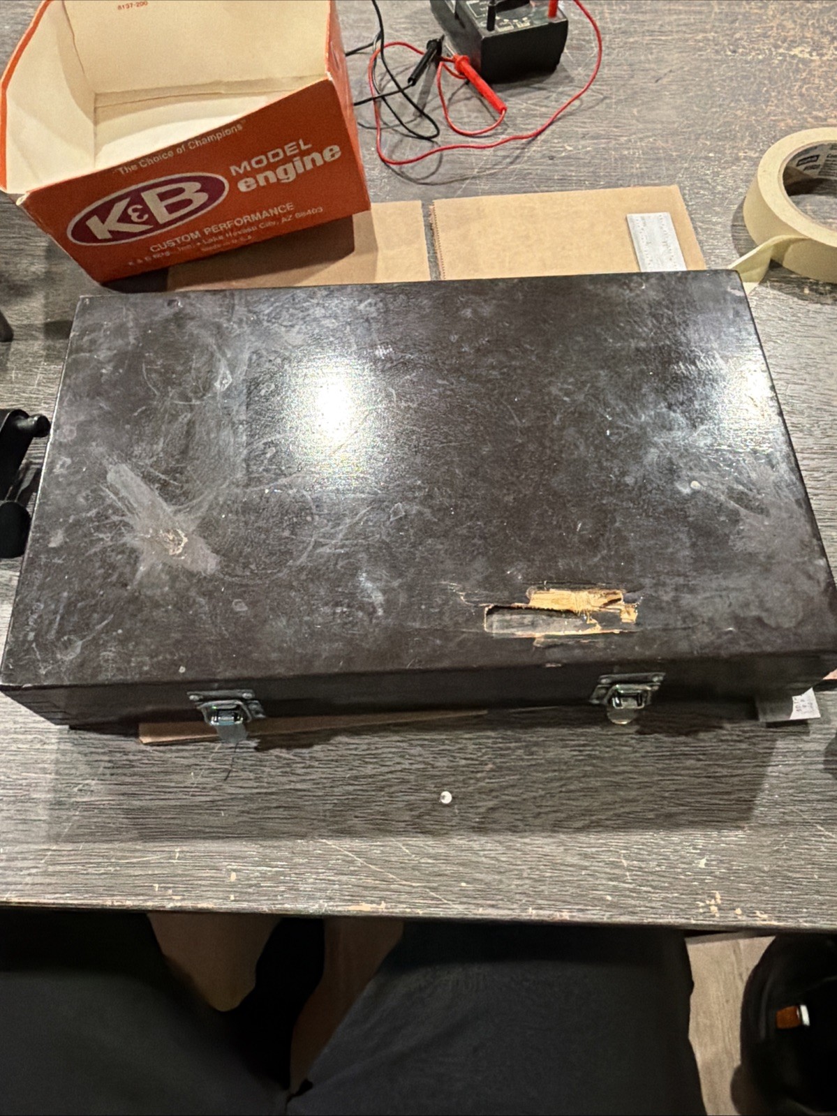 gauge block set 81 piece block set unknown maker wood case complete crack on top