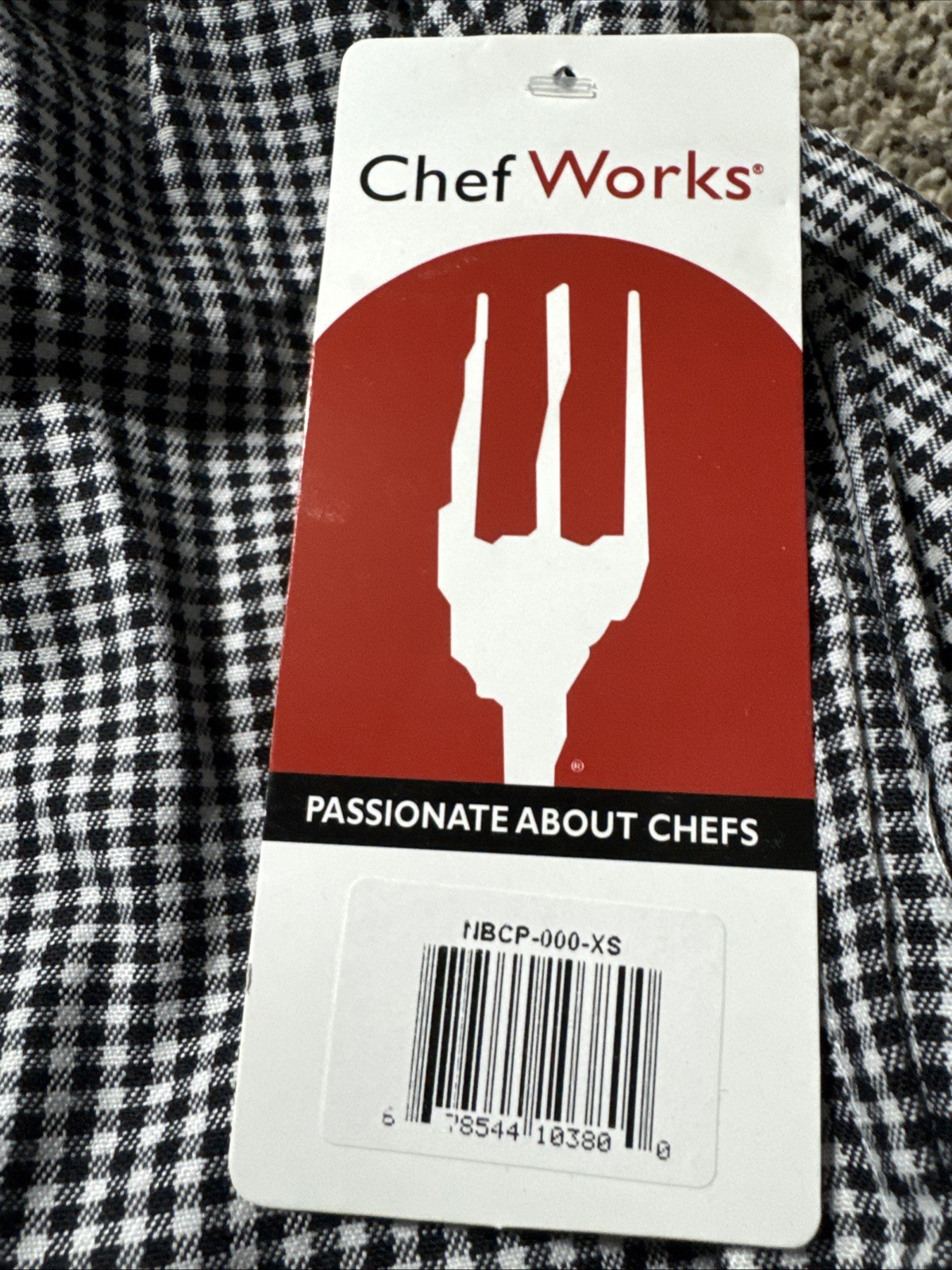 Unisex Black & White Checkered Drawstring Chef Works Kitchen Restaurant Pants XS