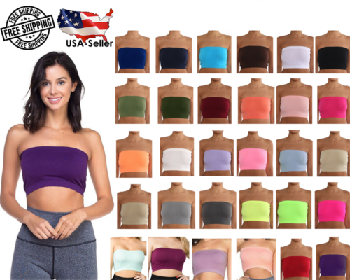 Seamless Solid Cropped Tube Top Bandeau