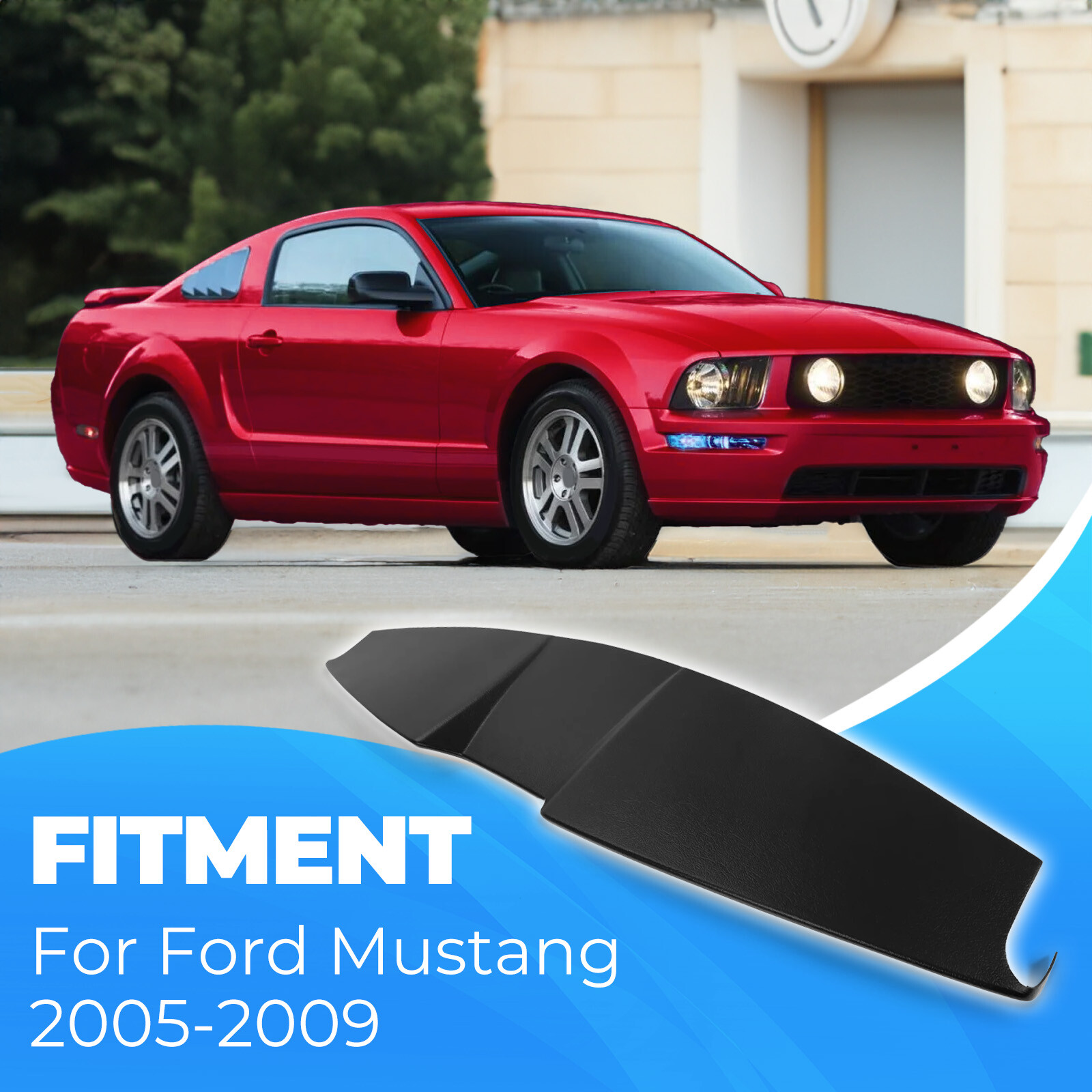 #12509LLBLK Overlay Dashboard Dash Cover Pad ABS For Ford Mustang Base 2005-2009