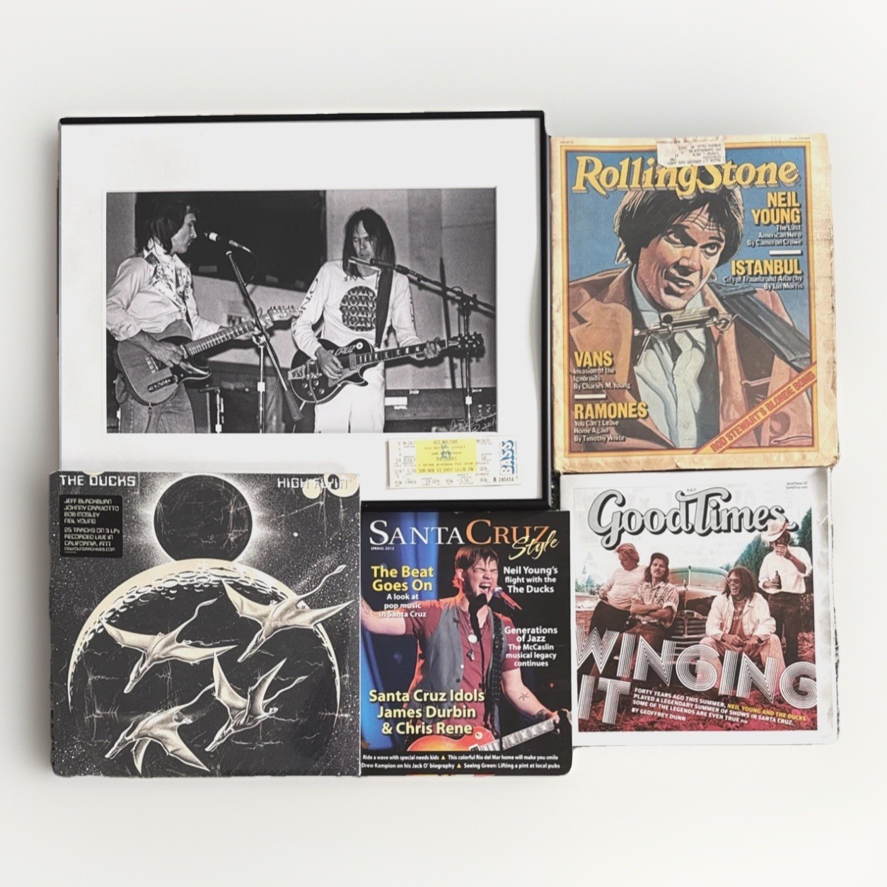 Santa Cruz Catalyst Music History Neil Young/The Ducks 6-pc bundle RARE COOL