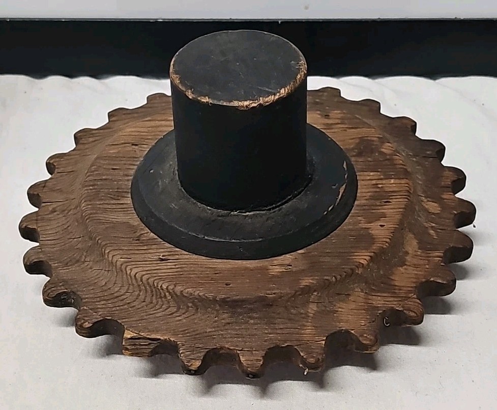 Antique Industrial Wood Foundry Casting Pattern Mold Gear Cog Sprocket Steampunk