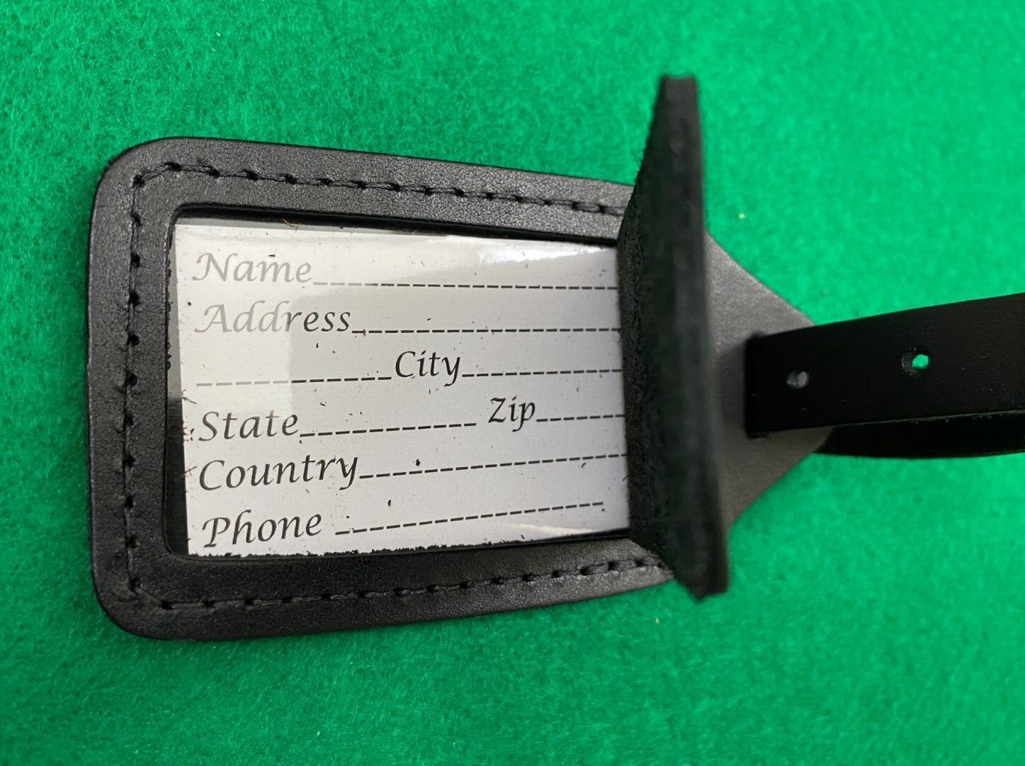 Pure Top Grain Leather Flap ID Luggage Tag Measure 4 L x 2 ⅛ W MADE IN USA