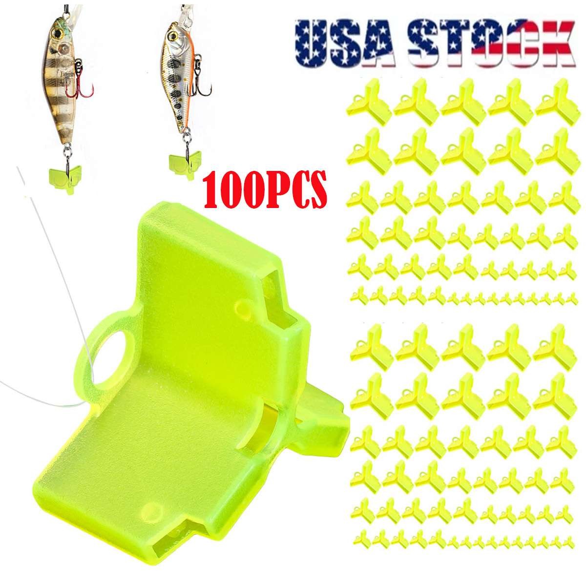 100pcs Yellow Treble Hook Covers Protector Fishing Lure Holders #1 #2 #3 #4 #5
