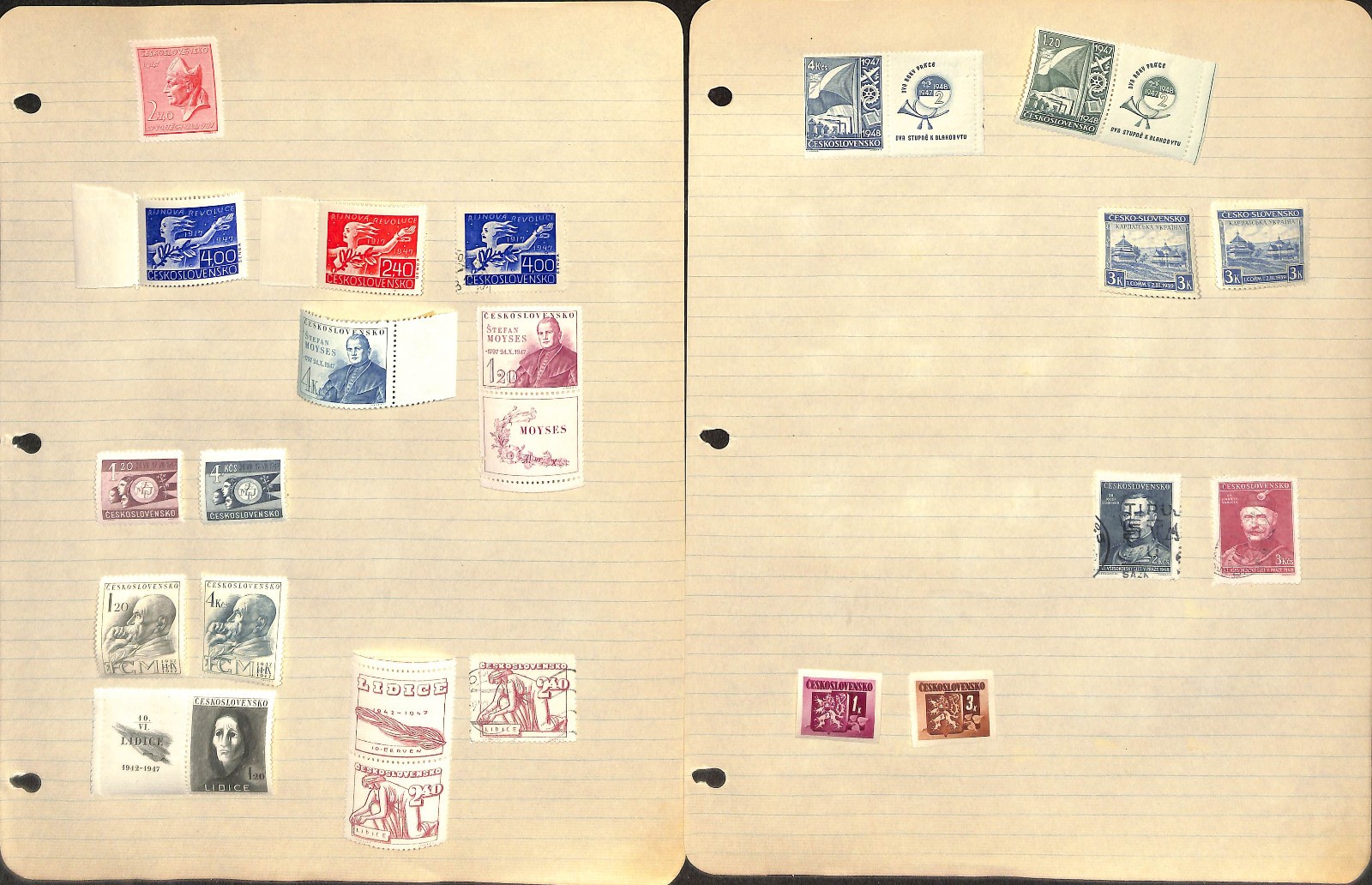 Czechoslovakia Stamp Collection on 42 Pages, 1918-1960 (BR)