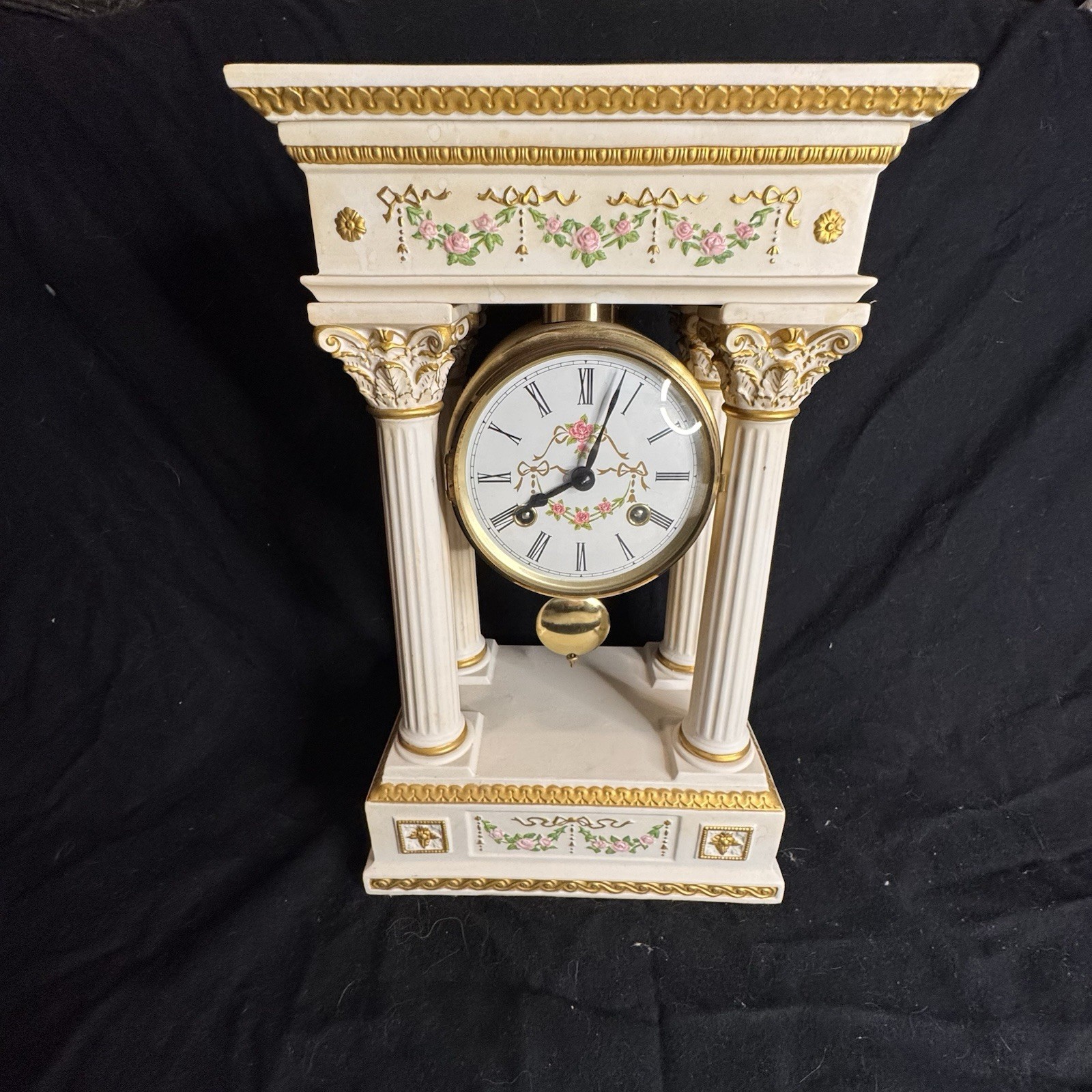 Franklin Mint & Hermle Empress Josephine bisque-porcelain clock