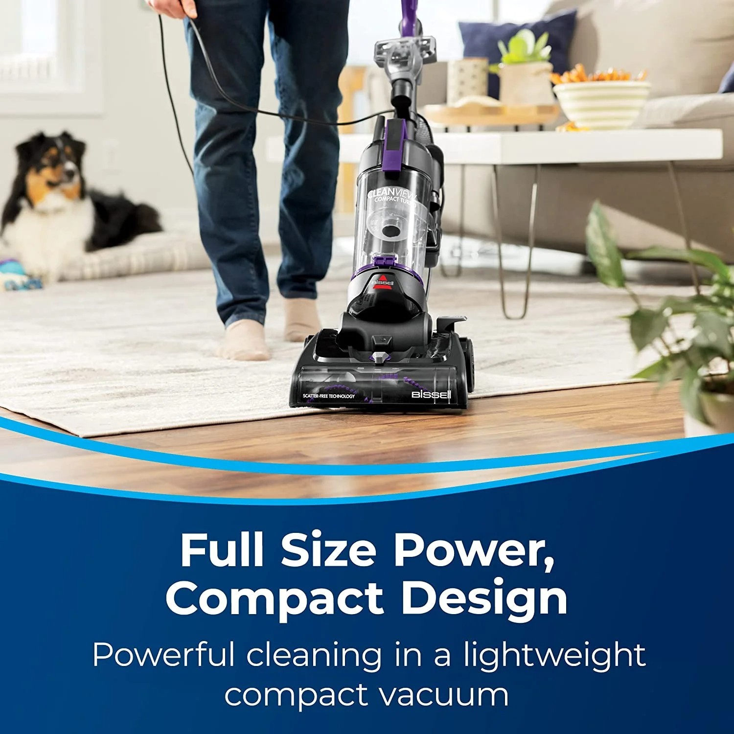 BISSELL CleanView Compact Turbo Bagless, Corded, Compact, Lightweight, Upright