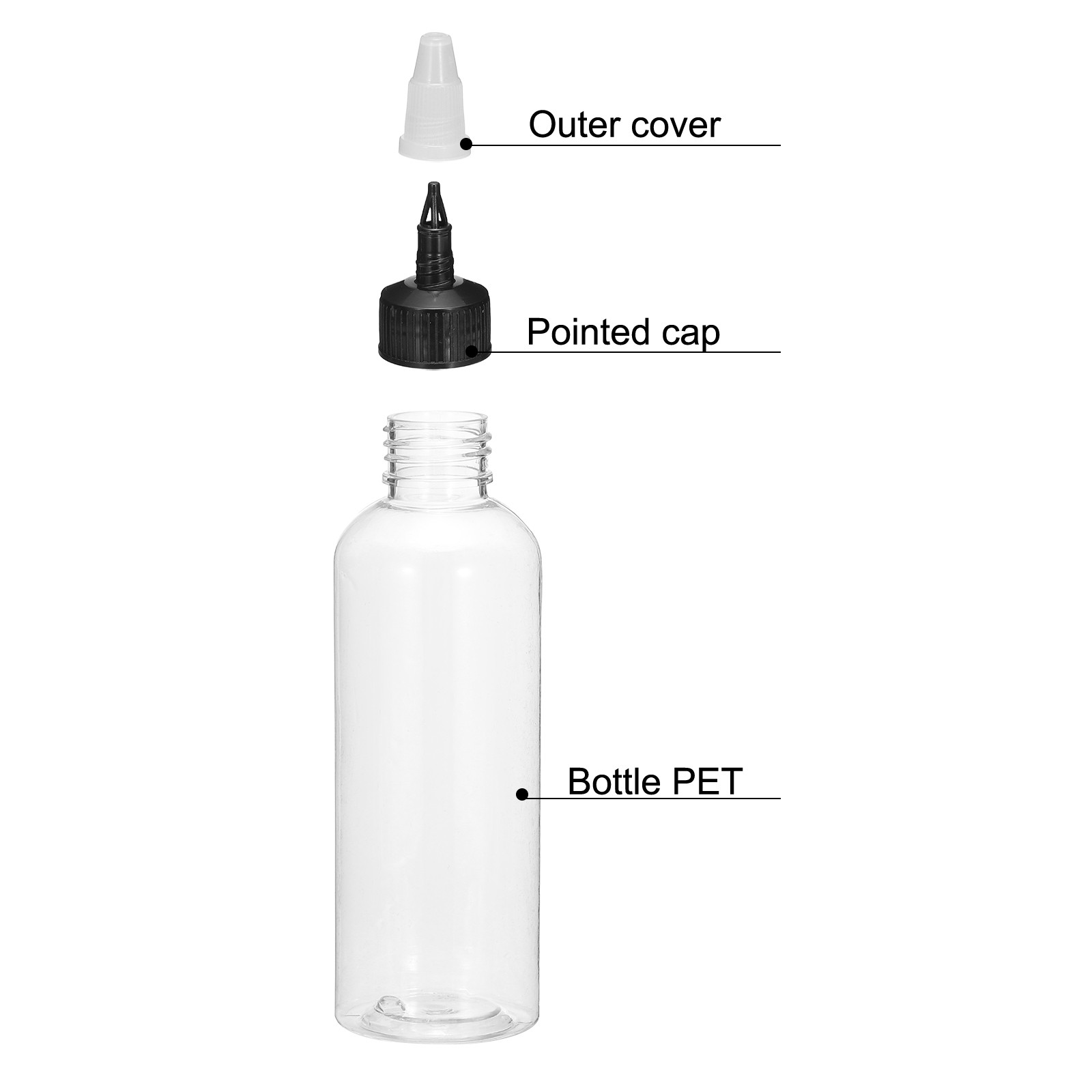 4Pcs 5oz/150ml Squeeze Bottles, Clear Dispensing Bottles