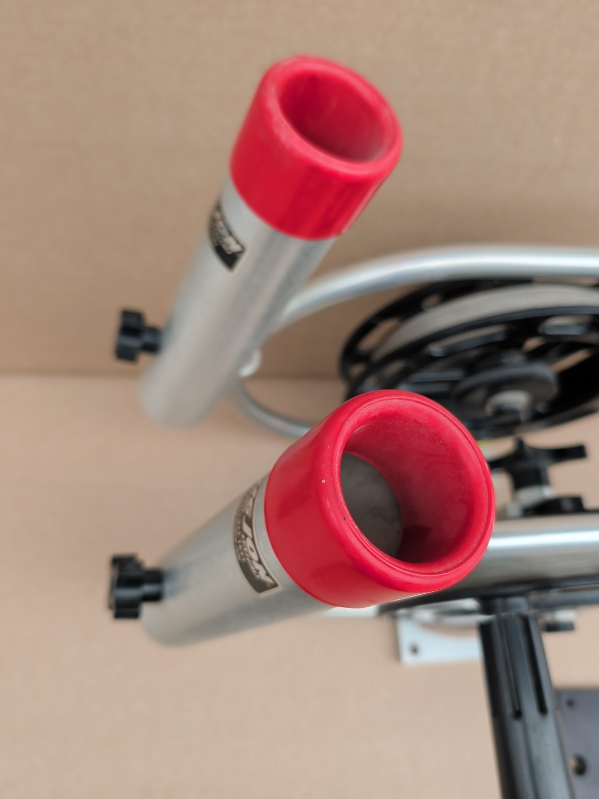 2 Big Jon Manualy Operated Downriggers, W/ Base, Counter and Steel Line