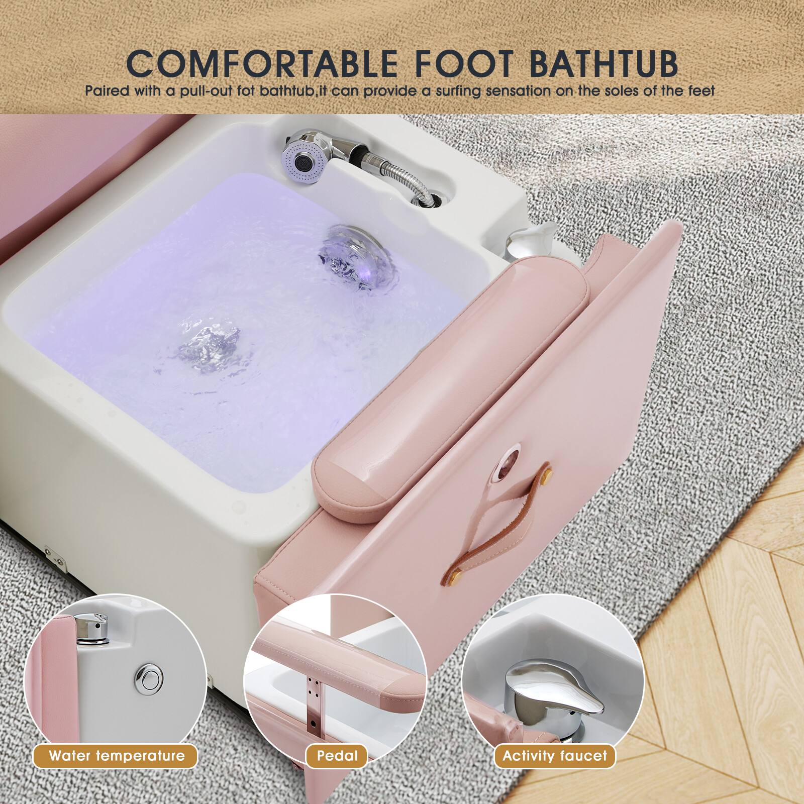 New Pro Pedicure Manicure Massage Recliner Chair Nail Beauty Spa w/Foot Bathtub