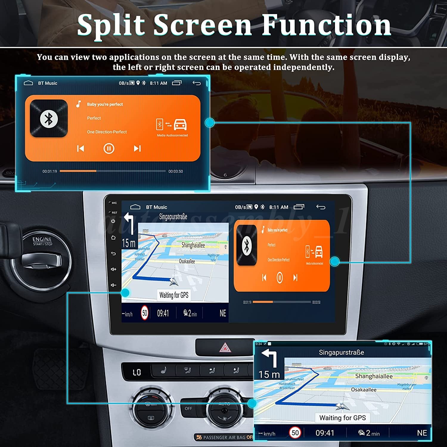 Android 16 Carplay GPS Navi WiFi 10.1" Double 2Din Touch Screen Car Stereo Radio
