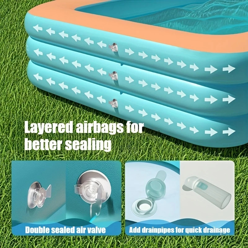 102"x63"x22" Extra Large Family Inflatable Swimming Pool for Kids Adults Pools