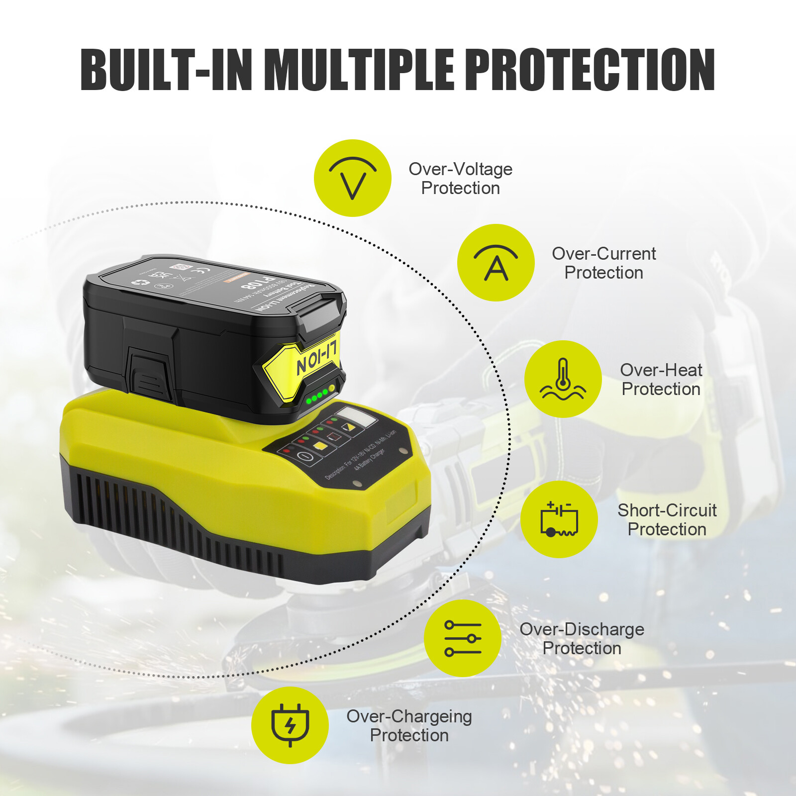 2PACK For RYOBI 18V 8.0Ah P108 High Capacity Battery 18Volt Lithium-Ion One Plus