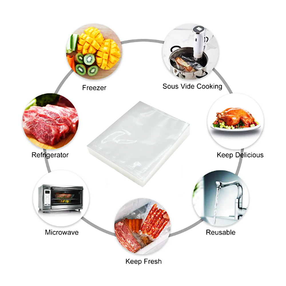 100-400 packs Vacuum Sealer Bags 6x10 8x12 Embossed Food Saver Storage Package