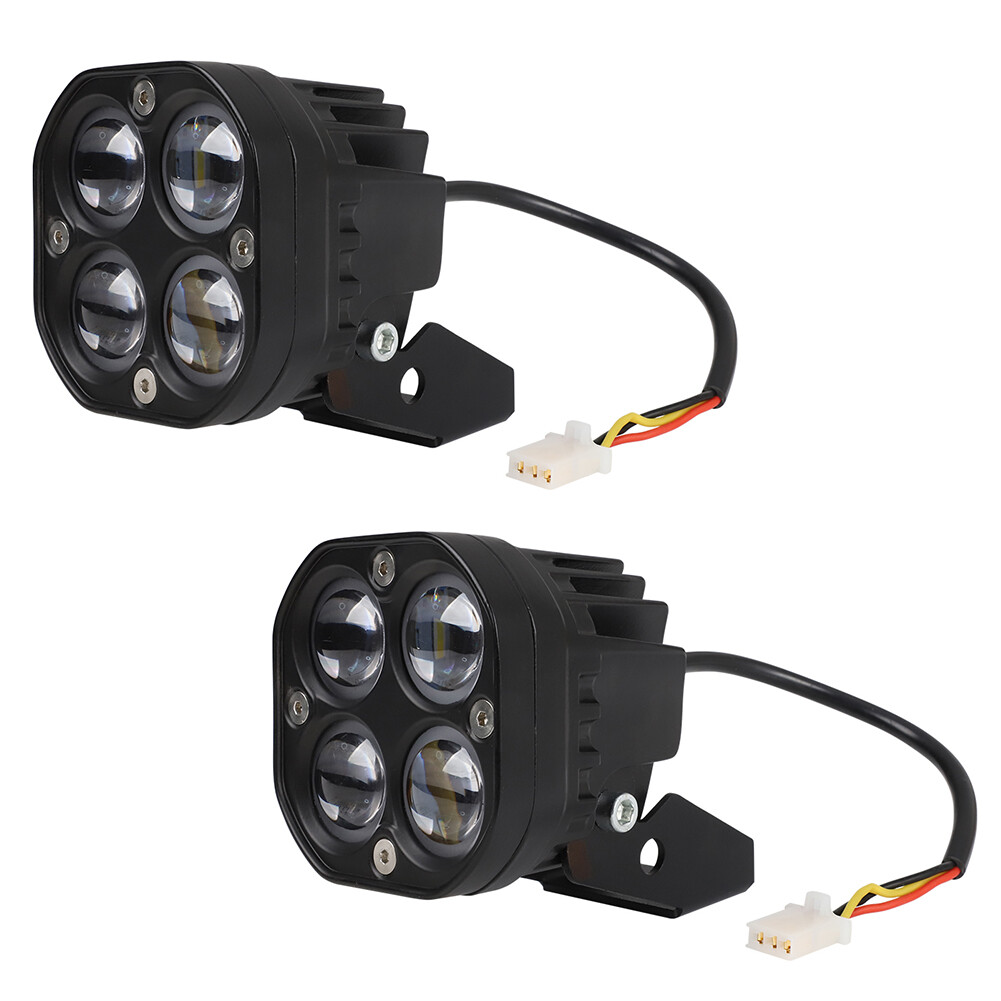 Pair LED Headlights Kit Lens Lights For Yamaha Banshee /Warrior 350 YFZ350 ATV