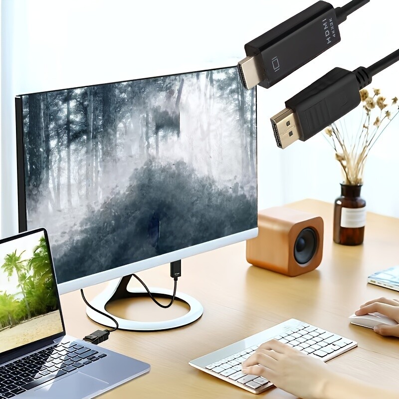 Display Port to HDMI Cable DP Adapter Converter Audio Video PC HDTV 1080P 60Hz