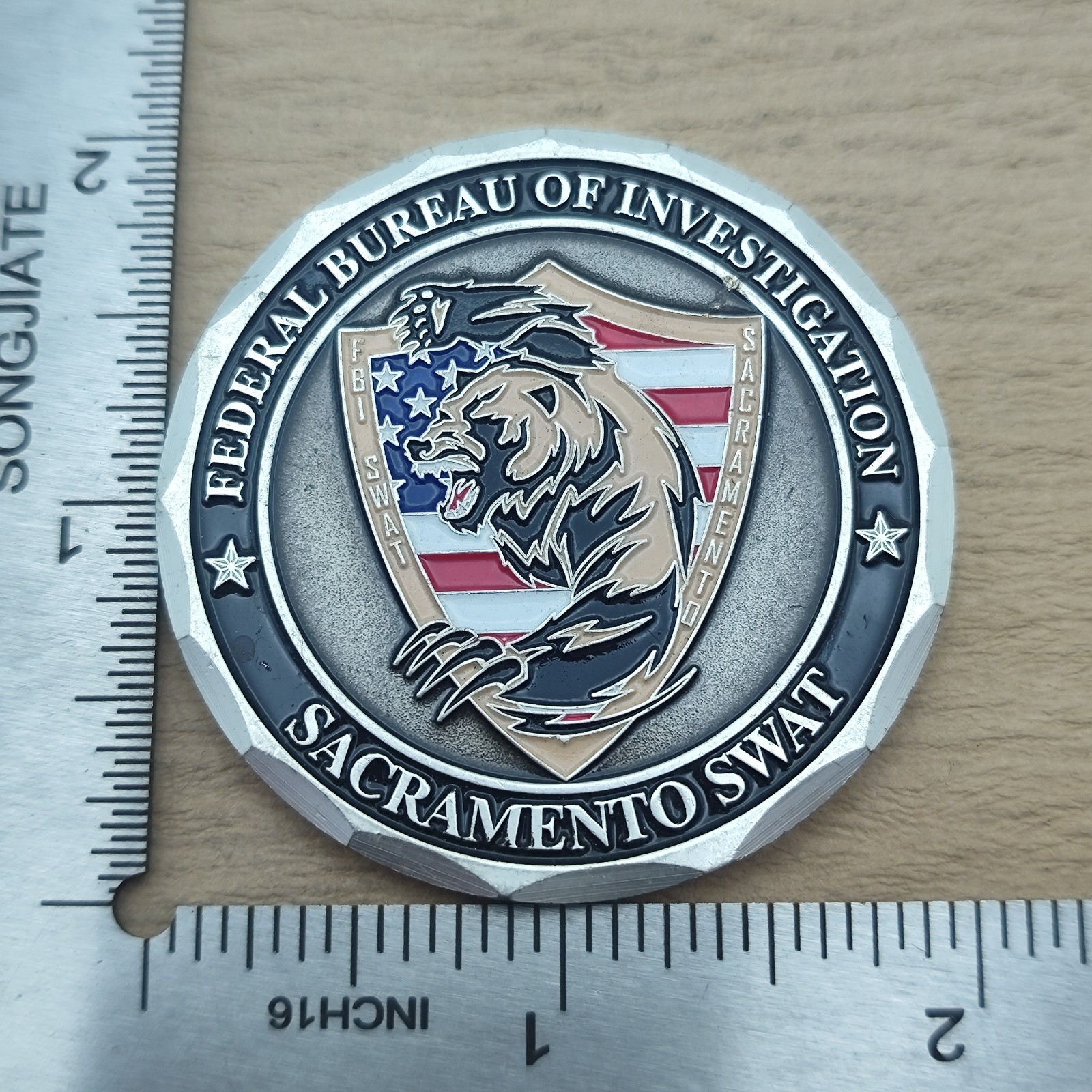 Federal Bureau of Investigation Sacramento Swat Challenge Coin