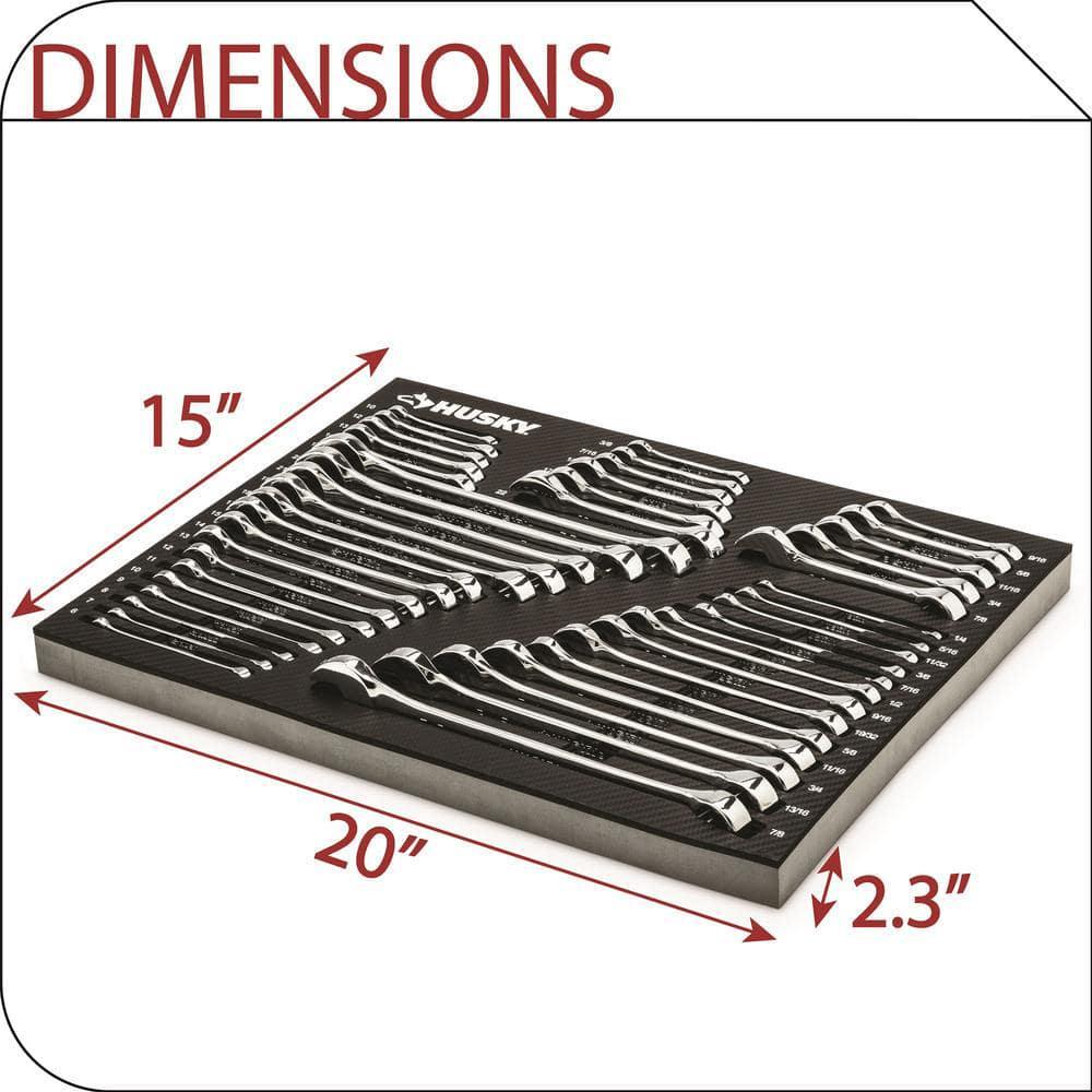 Husky EVA Tray 44-Piece Combination Wrench Set (SAE and MM) TRAY ONLY