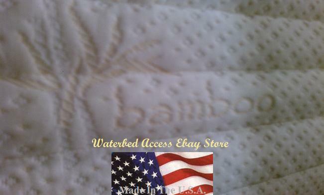 King 80% Semi Waveless Waterbed Mattress with Bamboo Cover, Liner and Heater