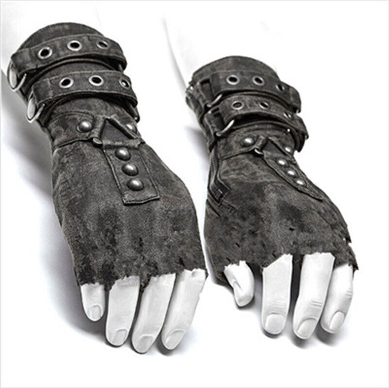 Medieval Men's Button  Rivets Arm Glove Armor Wrist Cuffs Bracers Gauntlet