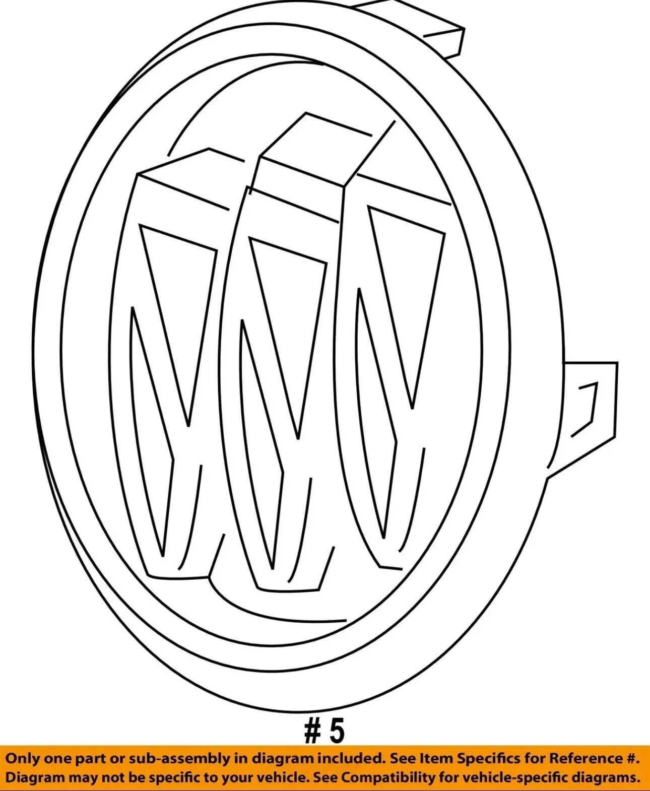 NEW OEM GM 2017-2022 BUICK ENCORE FRONT GRILLE BUICK EMBLEM BADGE 42353805