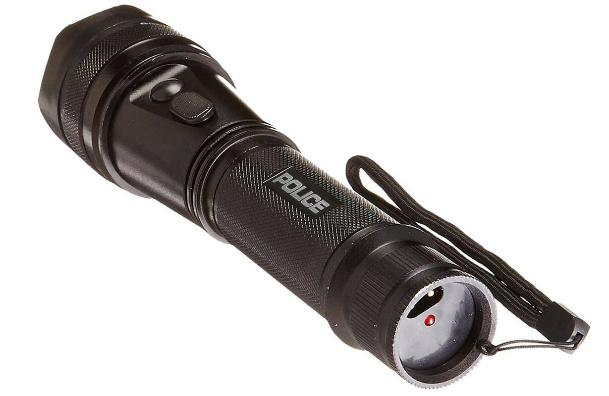 POLICE Stun Gun 1109 700 BV Metal Heavy Duty Rechargeable LED Flashlight