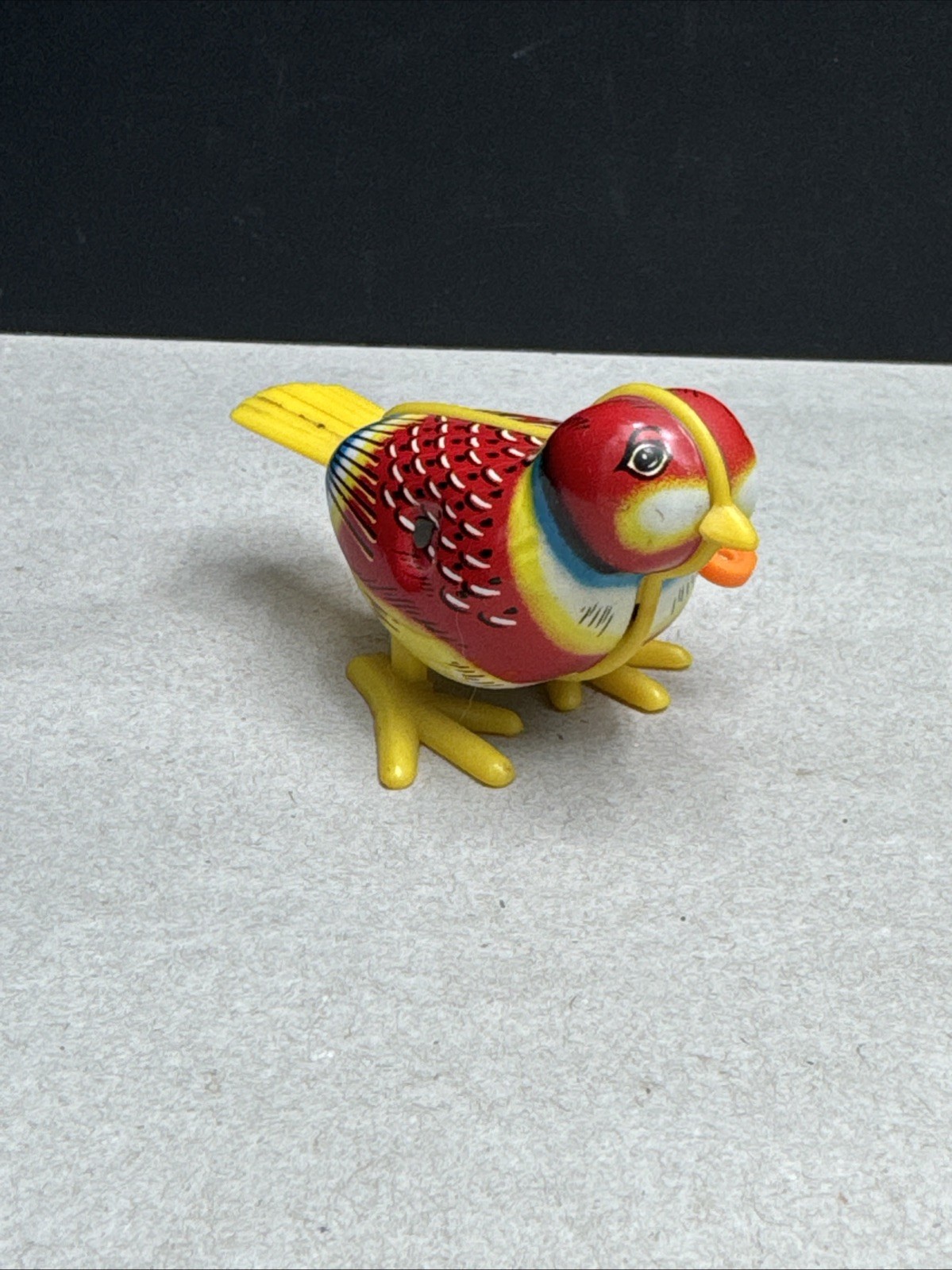 Vintage Mikuni Style Wind Up Bird Tin Toy Hong Kong Works