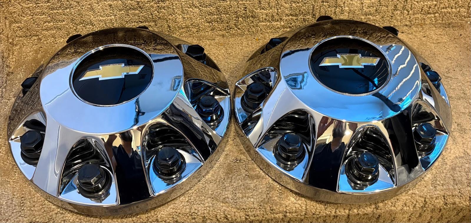 2pc.  2011–2024 Chevy Silverado 3500HD 17" Dually Front Wheel Center Caps PAIR