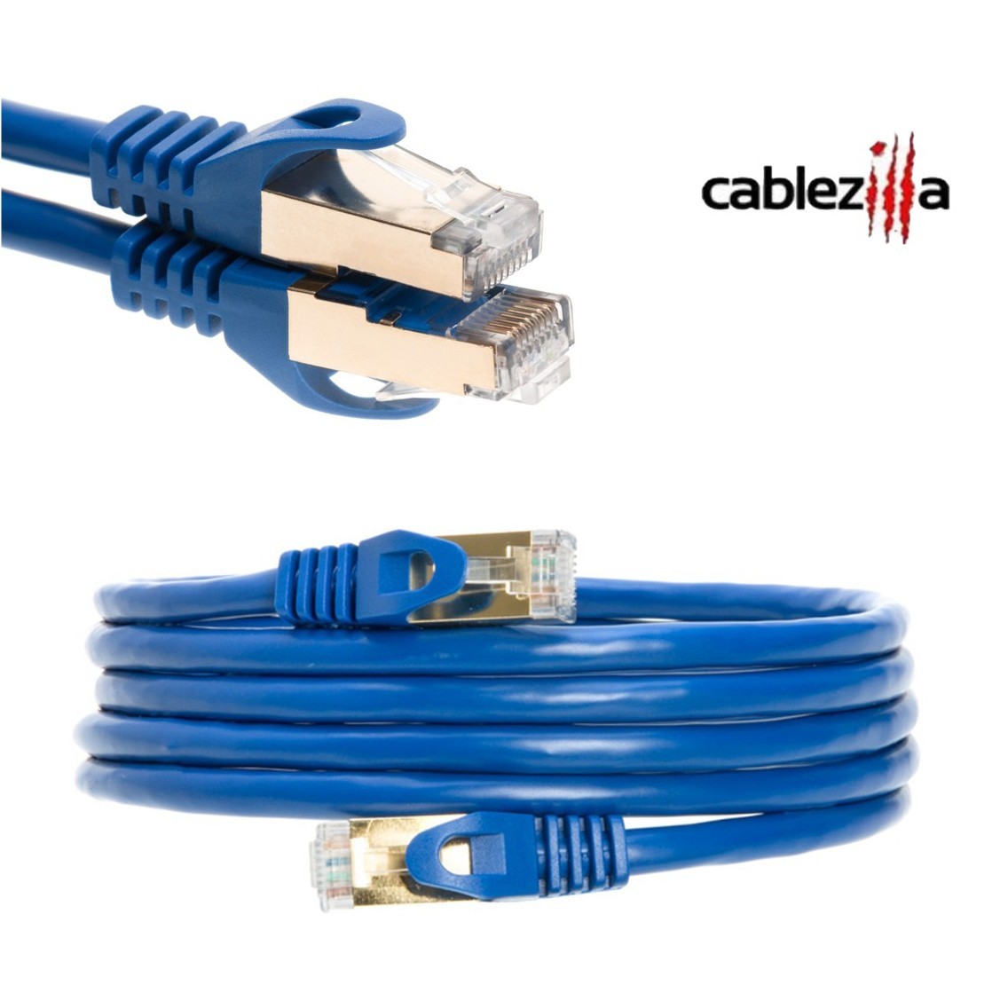 Cat7 S/FTP Ethernet Patch Cable 600MHz High-Speed Blue 30FT-200FT Multi Pack LOT